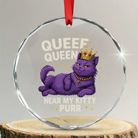 Funny Queef Queen Cat Crystal Glass Ornament Hear My Kitty Purr Inappropriate Dirty Adult Humor Jokes TS11