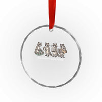 Funny Raccoon Dad Crystal Glass Ornament Just Doing My Daddy Things