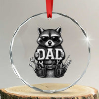 Funny Raccoon Dad Mechanic Crystal Glass Ornament Trash Panda Fathers Day Gift