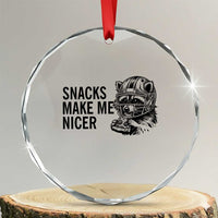 Funny Raccoon Eating Pizza Crystal Glass Ornament Snacks Make Me Nicer