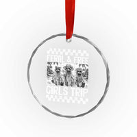 Funny Raccoon Girls Trip Travel Crystal Glass Ornament Feral And Free