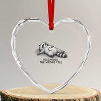 Funny Raccoon Mahjong Lovers Heart Crystal Glass Ornament Discarded The Wrong Tile