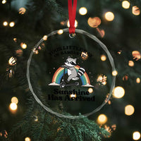 Funny Raccoon Rainbow Crystal Glass Ornament Your Little Ray Of Sarcastic Sunshine Has Arrived - Wonder Print Shop