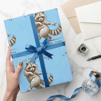 Funny Raccoon Sarcastic Wrapping Paper Roll I Might Be Laid Back But I Can Lean Forward Real Quick
