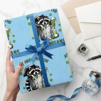 Funny Raccoon St Patricks Day Meme Wrapping Paper Roll Trash Panda Just Here For The Shenanigans
