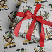 Funny Raccoon St Patrick's Day Wrapping Paper Roll I Could Be More Dramatic