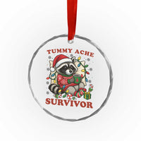 Funny Racoon Christmas Meme Crystal Glass Ornament Tummy Ache Survivor - Wonder Print Shop