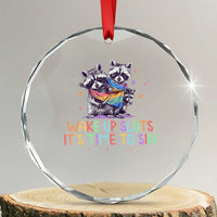 Funny Racoon Pride Crystal Glass Ornament Wake Up Sluts It Is Time To Sin LGBTQ Rainbow Flag TS10