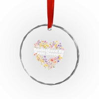 Funny Radicalized By Basic Decency Crystal Glass Ornament Women Floral Heart - Wonder Print Shop