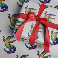 Funny Rainbow Gator LGBTQ Pride Support Wrapping Paper Roll