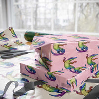 Funny Rainbow Gator LGBTQ Pride Support Wrapping Paper Roll
