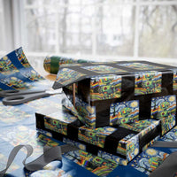 Funny Rainbow Starry Night Robot Pride Wrapping Paper Roll LGBTQ Geeky Gift