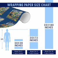 Funny Rainbow Starry Night Robot Pride Wrapping Paper Roll LGBTQ Geeky Gift