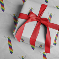 Funny Rainbow Striped Necktie Wrapping Paper Roll LGBT Pride Support Graphic