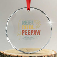Funny Reel Cool Peepaw Crystal Glass Ornament Fishing Grandpa Fisherman Father's Day