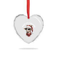 Funny Reindeer Christmas Heart Crystal Glass Ornament Wait I Am Goated - Wonder Print Shop