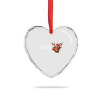 Funny Reindeer Christmas Meme Heart Crystal Glass Ornament I Am Trying My Best - Wonder Print Shop