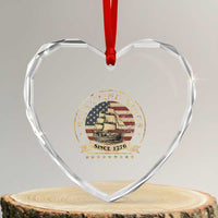 Funny Rejecting Kings Since 1773 Heart Crystal Glass Ornament Vintage Patriotic USA - Wonder Print Shop