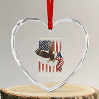 Funny Rejecting Kings Since 1776 Heart Crystal Glass Ornament Vintage American Flag Bald Eagle - Wonder Print Shop