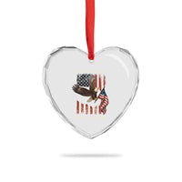Funny Rejecting Kings Since 1776 Heart Crystal Glass Ornament Vintage American Flag Bald Eagle - Wonder Print Shop