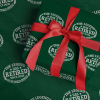Funny Retirement 2026 Wrapping Paper Roll The Legend Has Retired Not My Problem Anymore Laurel Wreath - Wonder Print Shop