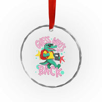 Funny Retro Alligator First Day of School Crystal Glass Ornament Guess Who is Back Cute Kids Gift