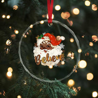 Funny Retro Black Santa Xmas Crystal Glass Ornament Believe African American Xmas TS11