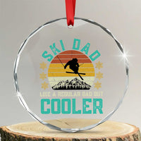 Funny Retro Skiing Father's Day Crystal Glass Ornament Ski Dad Like A Normal Dad But Cooler - Wonder Print Shop