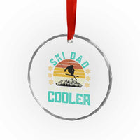 Funny Retro Skiing Father's Day Crystal Glass Ornament Ski Dad Like A Normal Dad But Cooler TS11