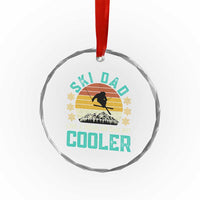 Funny Retro Skiing Father's Day Crystal Glass Ornament Ski Dad Like A Normal Dad But Cooler - Wonder Print Shop