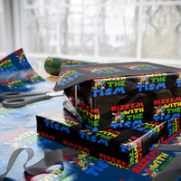 Funny Rizz Em With The Tism Wrapping Paper Roll Autism Awareness Dabbing Puzzle