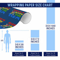 Funny Rizz Em With The Tism Wrapping Paper Roll Autism Awareness Dabbing Puzzle