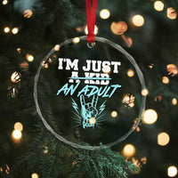 Funny Rock N Roll Lover Crystal Glass Ornament I Am Just A Kid Adulthood Saying - Wonder Print Shop