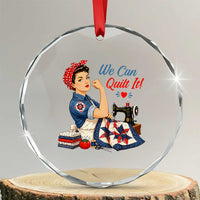 Funny Rosie We Can Quilt It Crystal Glass Ornament Quilting Sewing Crafty Joke