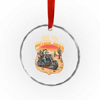Funny Route Highway 66 Goose Biker Crystal Glass Ornament Ride The Mother Road