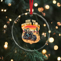 Funny Route Highway 66 Goose Biker Crystal Glass Ornament Ride The Mother Road