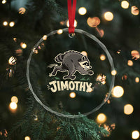 Funny Running Jimothy the Raccoon Crystal Glass Ornament Viral Seattle Trash Panda Meme