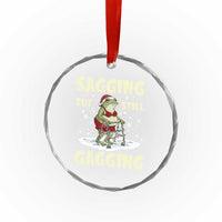 Funny Sagging But Still Gagging Christmas Frog Crystal Glass Ornament Funny Cringe Meme Gag Humor - Wonder Print Shop