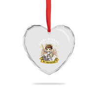 Funny Saint Michael Defeating Satan Heart Crystal Glass Ornament Religious Faith Gift
