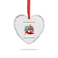 Funny Santa and Diddy Christmas Heart Crystal Glass Ornament Naughty or Nice Ho Ho Ho Adult Humor Holiday - Wonder Print Shop
