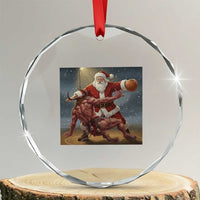 Funny Santa Basketball Crystal Glass Ornament Satan Christmas Meme TS14