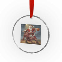 Funny Santa Basketball Crystal Glass Ornament Satan Christmas Meme TS14