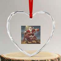 Funny Santa Basketball Heart Crystal Glass Ornament Satan Christmas Meme - Wonder Print Shop
