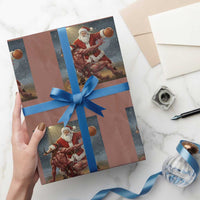 Funny Santa Basketball Wrapping Paper Roll Satan Christmas Meme - Wonder Print Shop