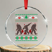 Funny Santa Bigfoot Squad Xmas Crystal Glass Ornament TS11