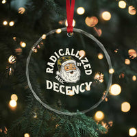 Funny Santa Camo Christmas Crystal Glass Ornament Radicalized By Basic Decency TS14