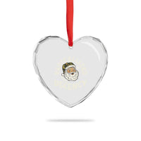 Funny Santa Camo Christmas Heart Crystal Glass Ornament Radicalized By Basic Decency - Wonder Print Shop