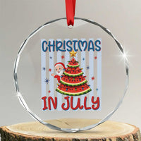 Funny Santa Christmas in July Crystal Glass Ornament Melon Christmas Tree Summer