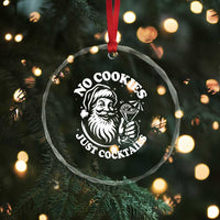 Funny Santa Christmas In July Crystal Glass Ornament No Cookies Just Cocktails Summer Xmas TS10