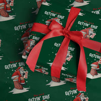 Funny Santa Christmas Wrapping Paper Roll You Are Not Getting Shit - Wonder Print Shop